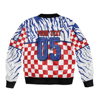 Custom Croatia Football Bomber Jacket Marten In Hole With Checkered Patterns