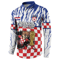 Custom Croatia Football Button Sweatshirt Marten In Hole With Checkered Patterns
