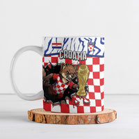 Custom Croatia Football Ceramic Mug Marten In Hole With Checkered Patterns