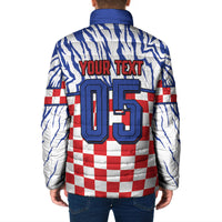 Custom Croatia Football Padded Jacket Marten In Hole With Checkered Patterns