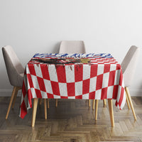 Croatia Football Tablecloth Marten In Hole With Checkered Patterns
