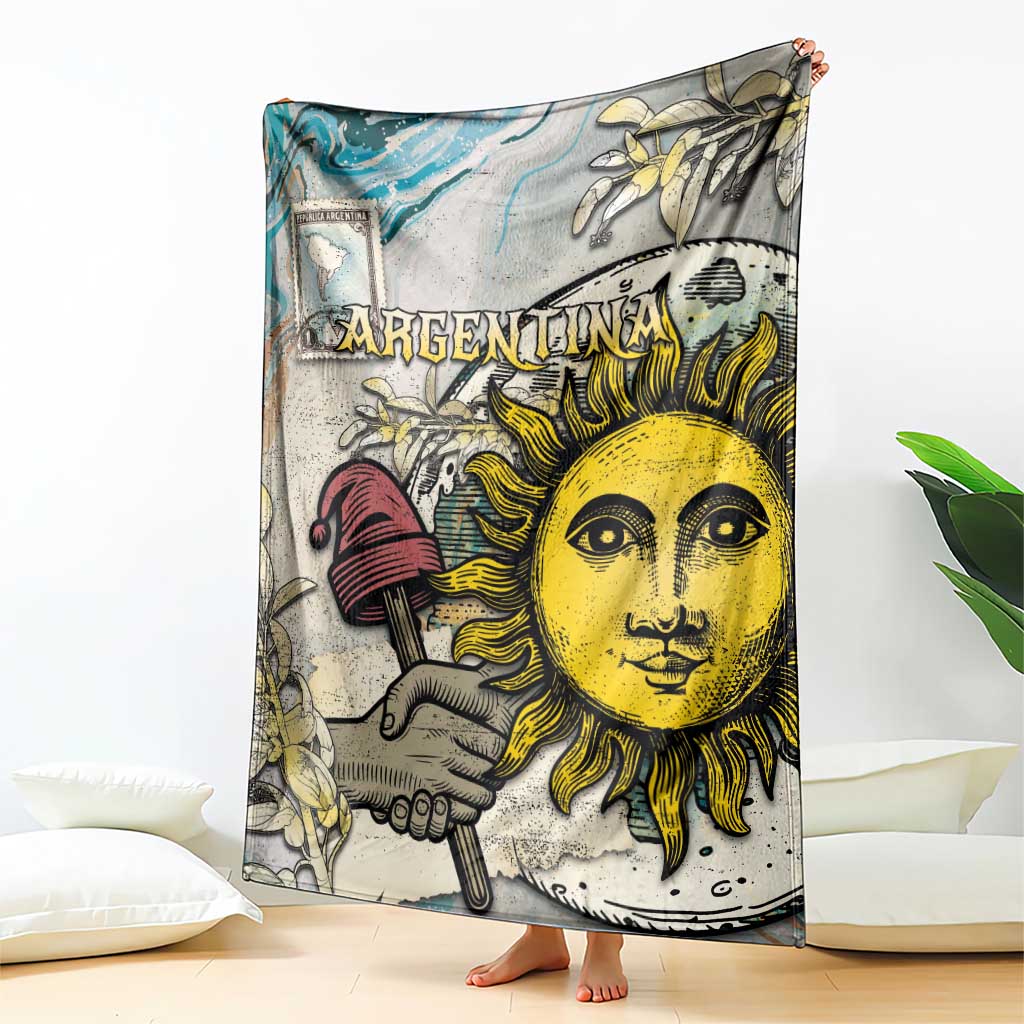 Argentina Blanket Sol De Mayo Retro Style - Wonder Print Shop