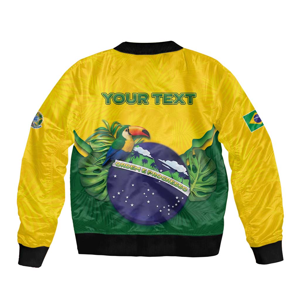 Personalized Brazil Bomber Jacket Toco Toucan Tropical Vibes - Wonder Print Shop