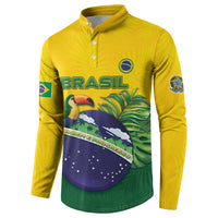 Personalized Brazil Button Sweatshirt Toco Toucan Tropical Vibes - Wonder Print Shop