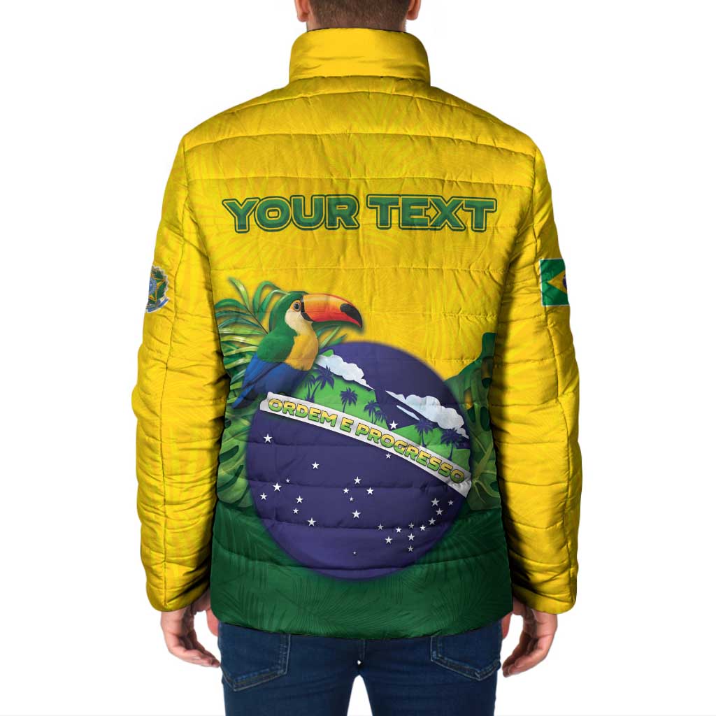 Personalized Brazil Padded Jacket Toco Toucan Tropical Vibes - Wonder Print Shop