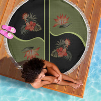 Western Yoke Beach Blanket Tropical Hibiscus Cowboy Style - Wonder Print Shop