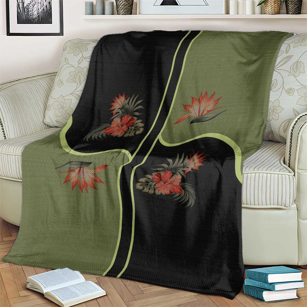 Western Yoke Blanket Tropical Hibiscus Cowboy Style - Wonder Print Shop