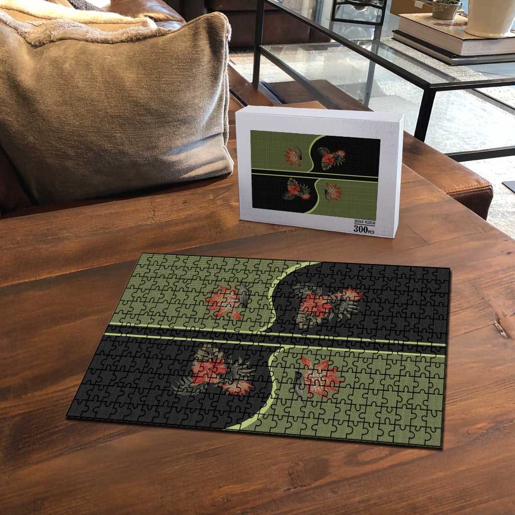 Western Yoke Puzzle Tropical Hibiscus Cowboy Style - Wonder Print Shop