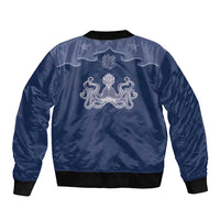 Western Yoke Bomber Jacket Octopus And Coral Cowboy Style - Wonder Print Shop
