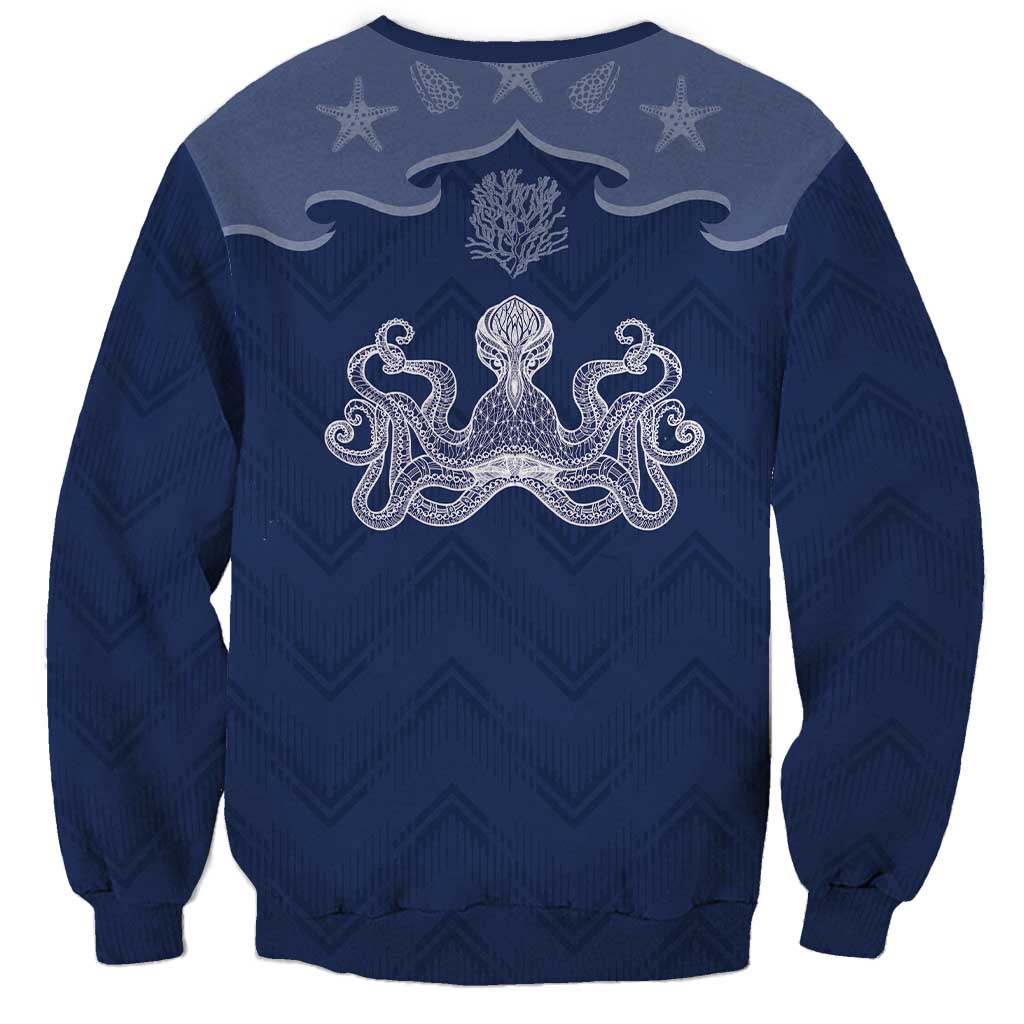 Western Yoke Sweatshirt Octopus And Coral Cowboy Style - Wonder Print Shop
