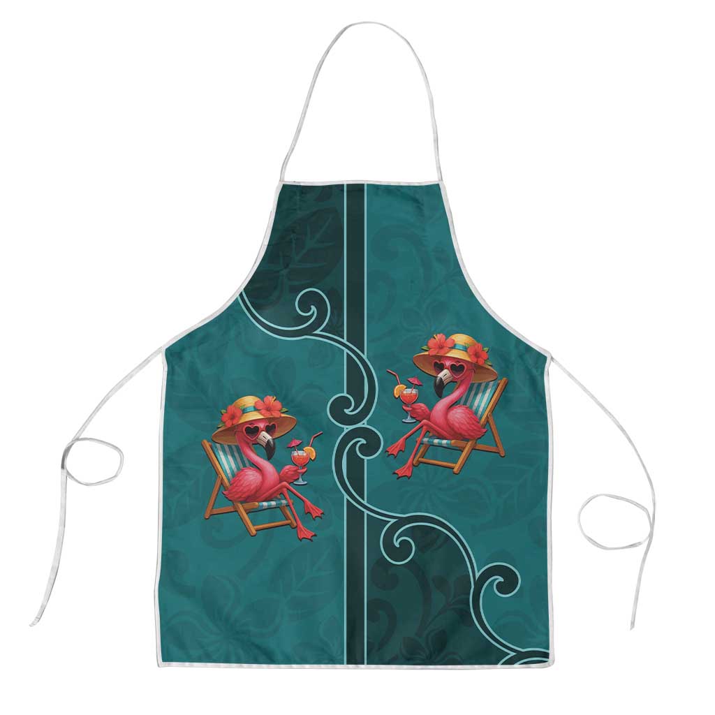 Western Yoke Apron Flamingo Relax Cowboy Style - Wonder Print Shop