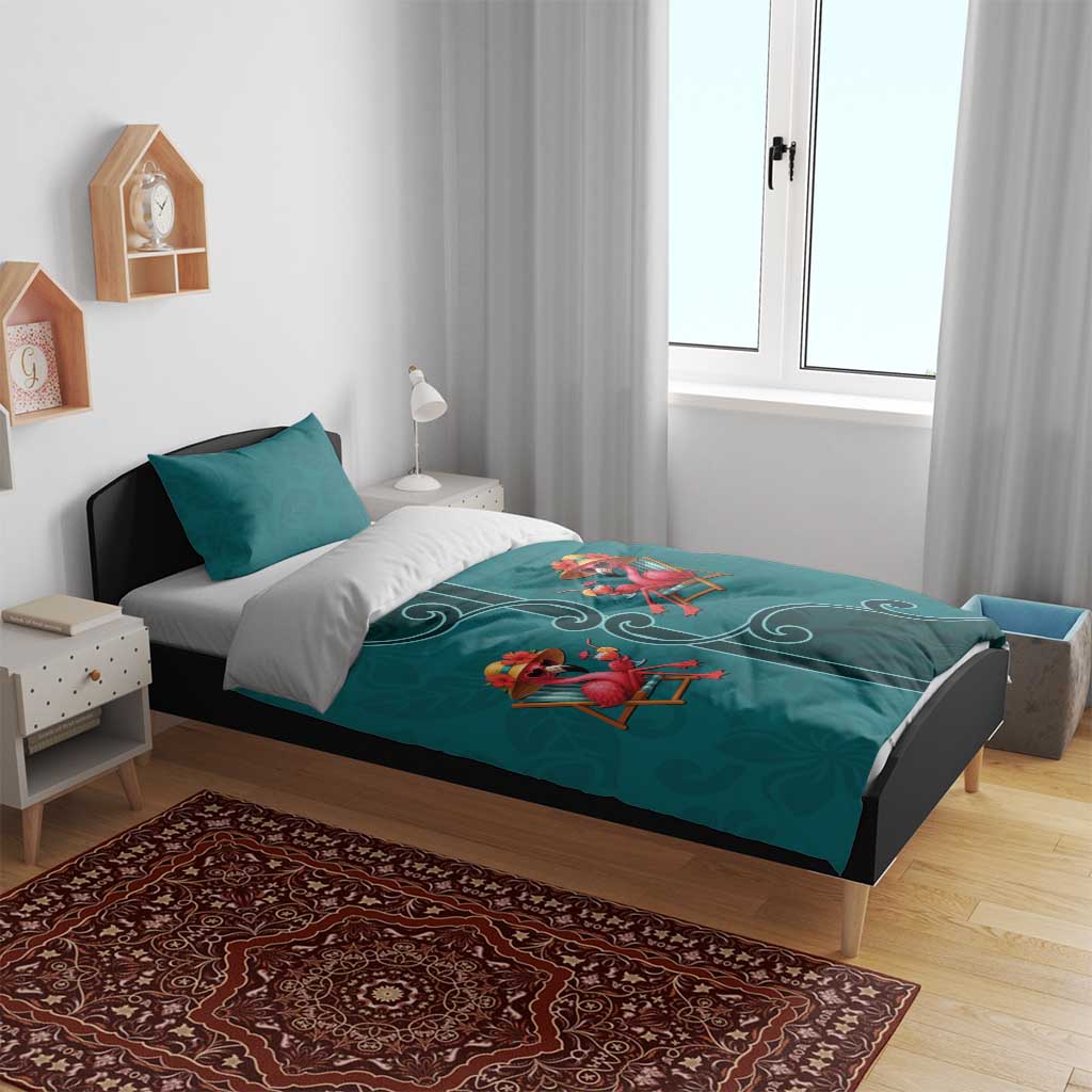 Western Yoke Bedding Set Flamingo Relax Cowboy Style - Wonder Print Shop