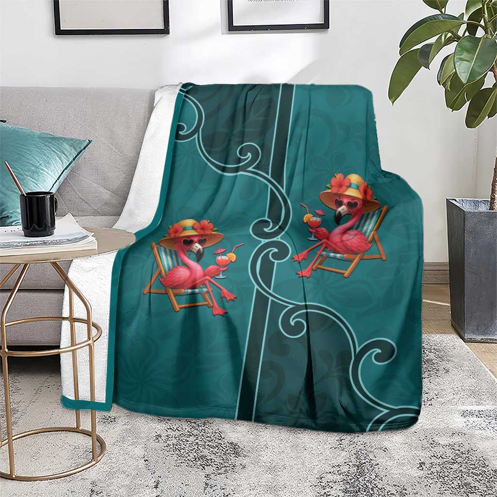 Western Yoke Blanket Flamingo Relax Cowboy Style - Wonder Print Shop