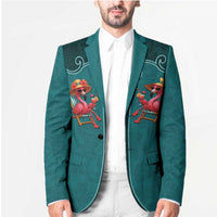 Western Yoke Blazer Flamingo Relax Cowboy Style - Wonder Print Shop