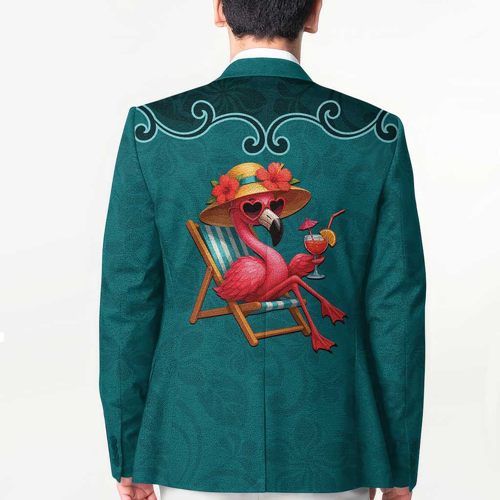 Western Yoke Blazer Flamingo Relax Cowboy Style - Wonder Print Shop