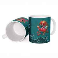 Western Yoke Ceramic Mug Flamingo Relax Cowboy Style - Wonder Print Shop