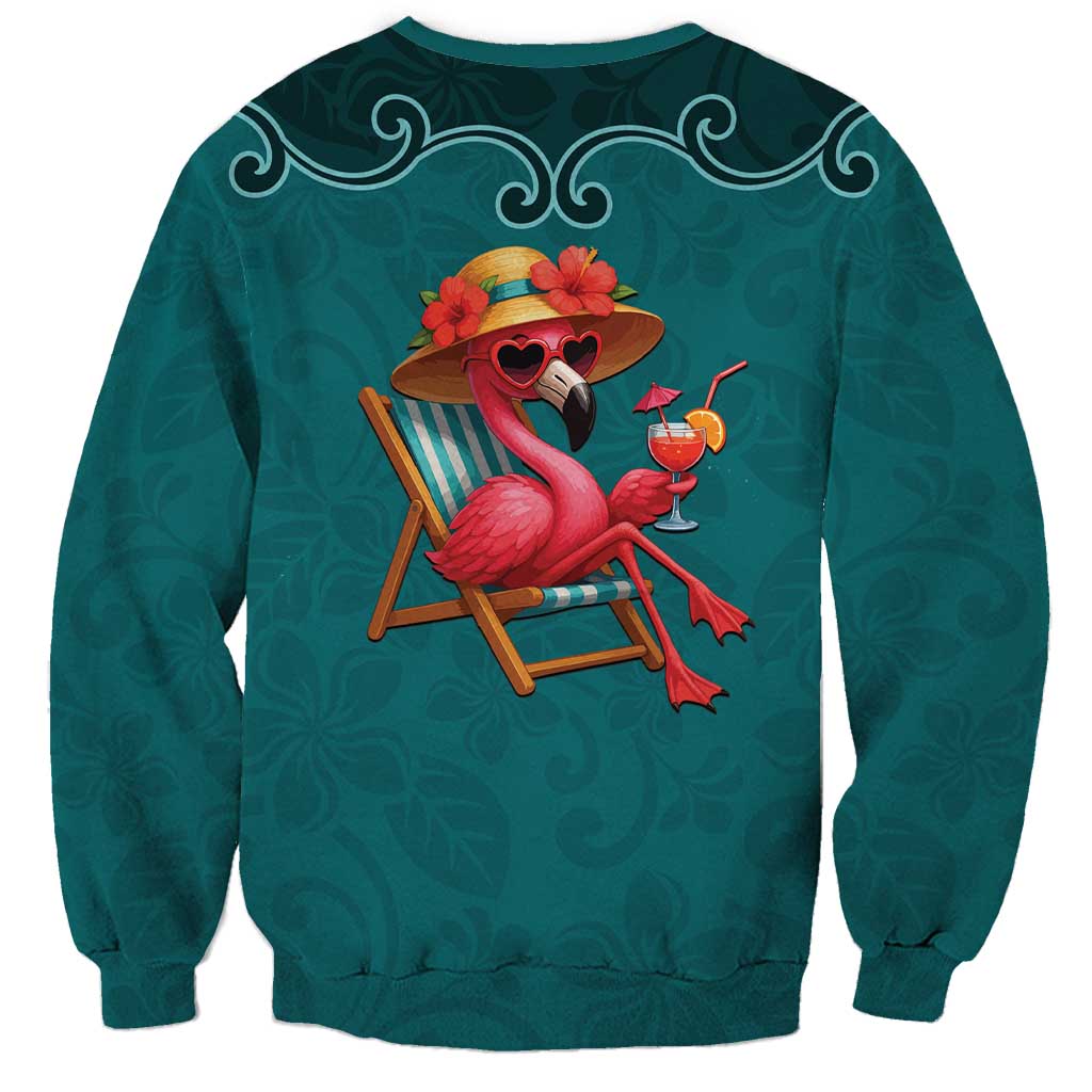 Western Yoke Sweatshirt Flamingo Relax Cowboy Style - Wonder Print Shop