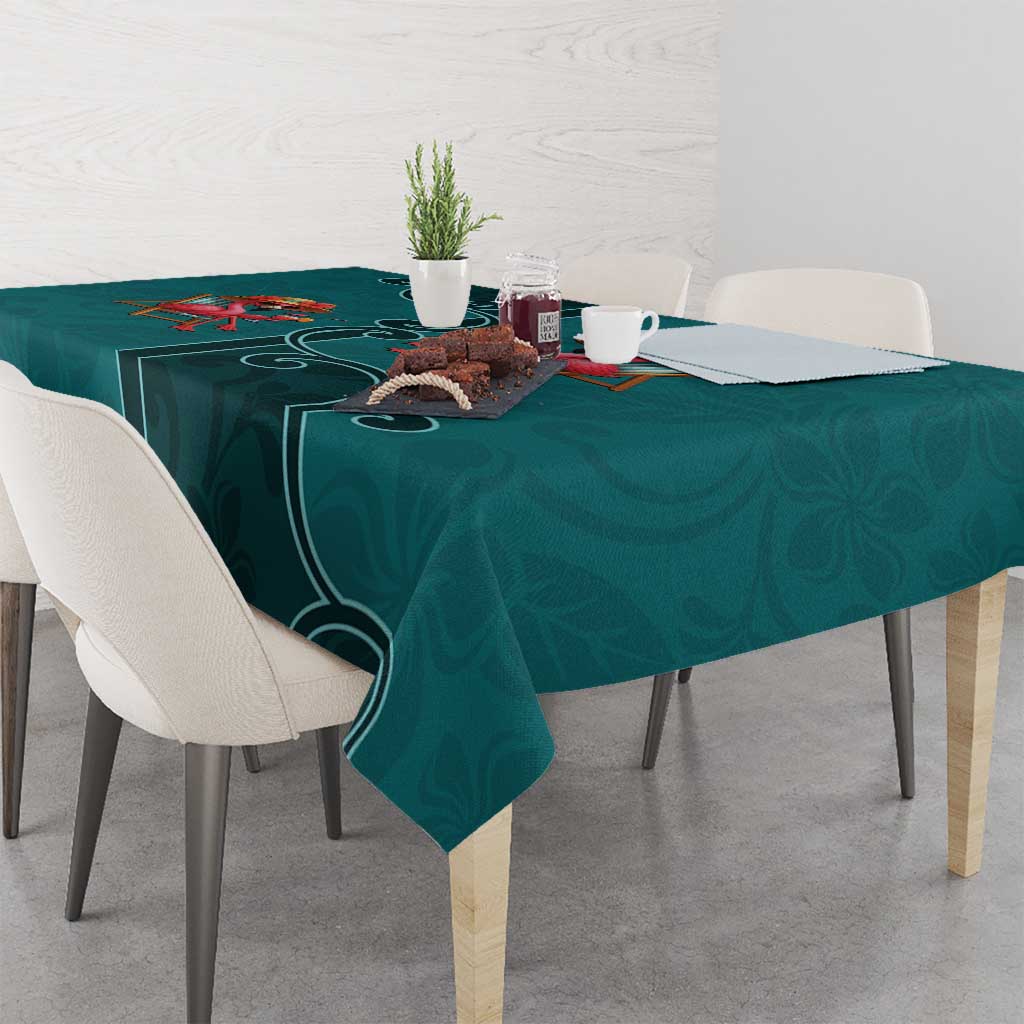 Western Yoke Tablecloth Flamingo Relax Cowboy Style - Wonder Print Shop