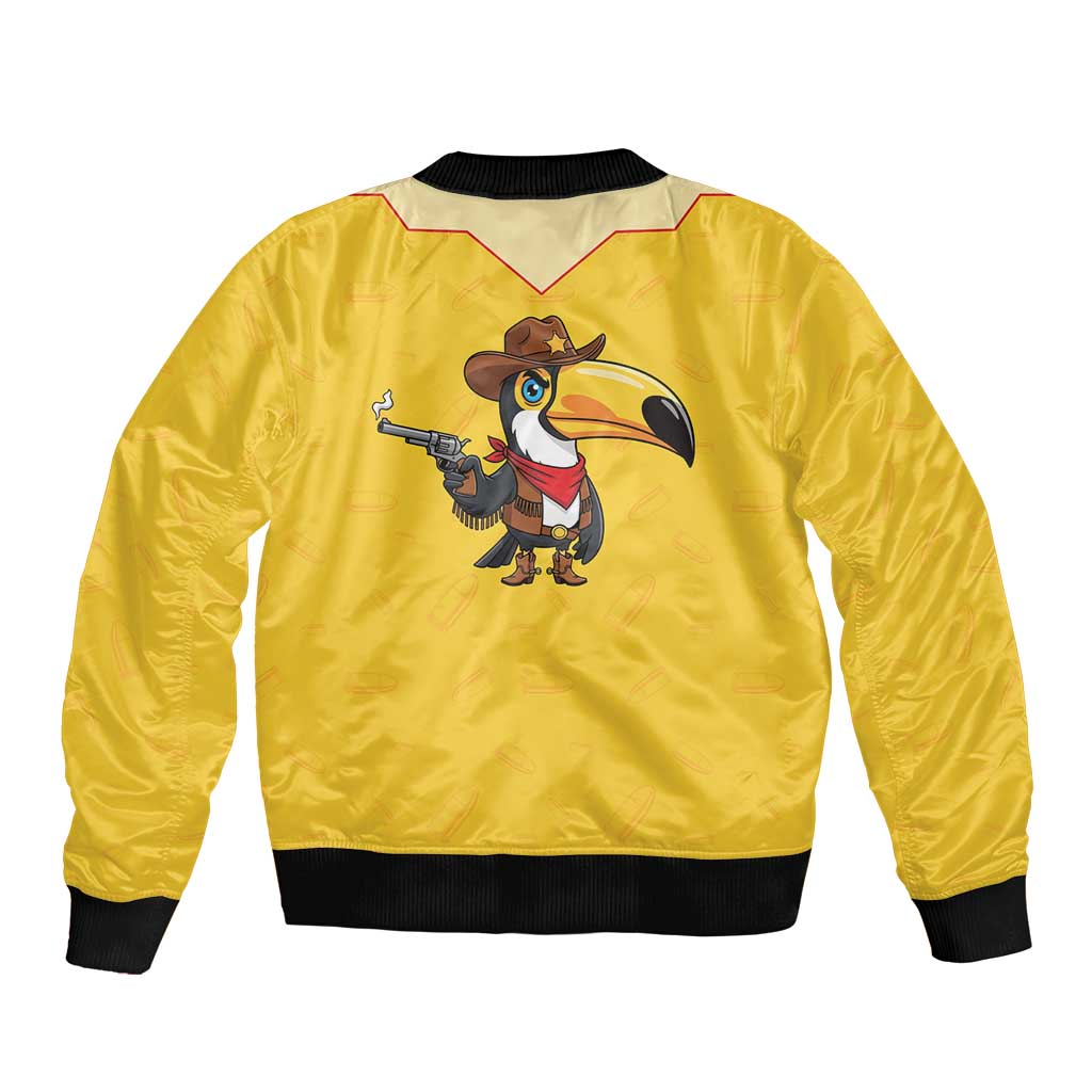 Western Yoke Bomber Jacket Toucan Cowboy Style - Wonder Print Shop