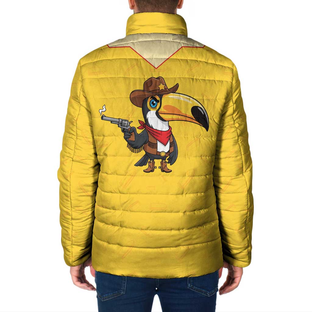 Western Yoke Padded Jacket Toucan Cowboy Style - Wonder Print Shop