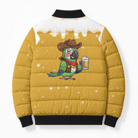 Western Yoke Bomber Puffer Jacket Drunk Parrot Cowboy Style - Wonder Print Shop
