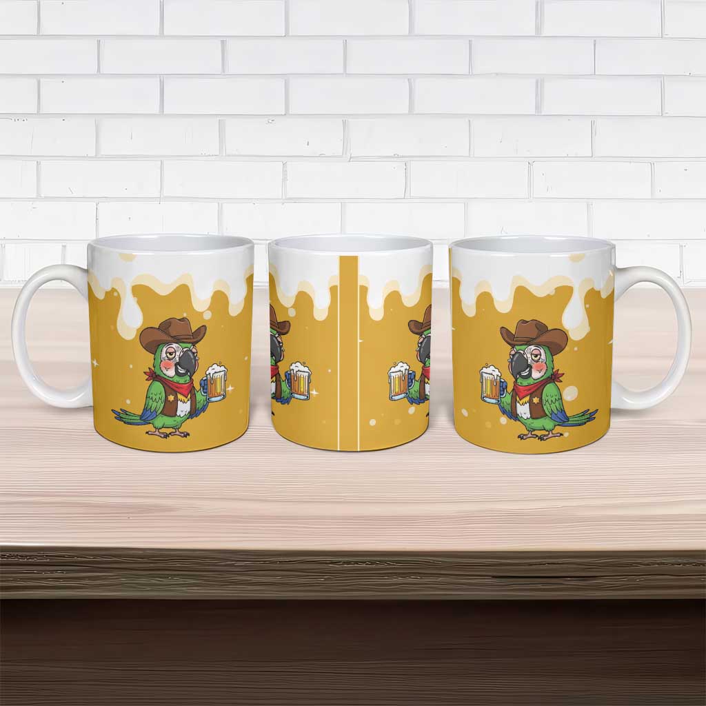 Western Yoke Ceramic Mug Drunk Parrot Cowboy Style - Wonder Print Shop