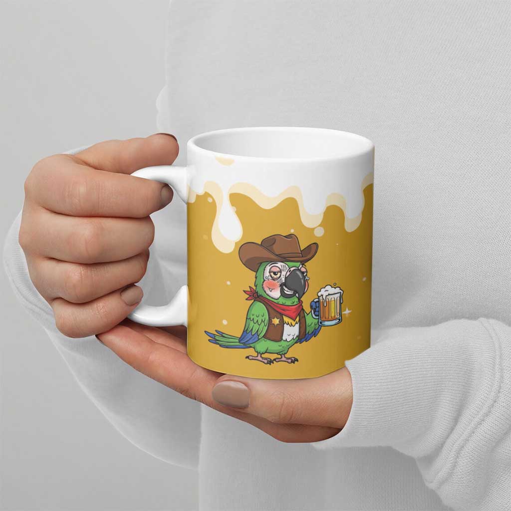 Western Yoke Ceramic Mug Drunk Parrot Cowboy Style - Wonder Print Shop