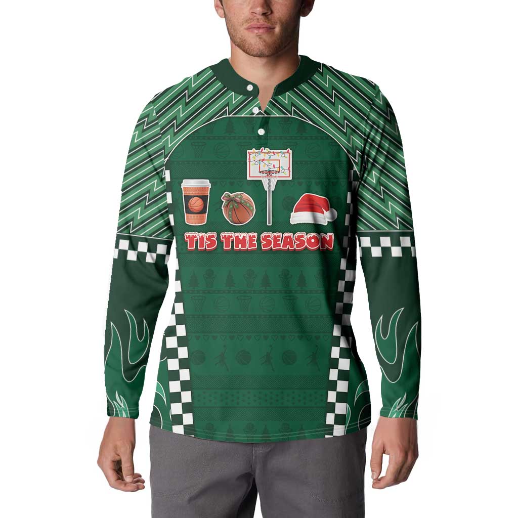 Basketball Christmas Button Sweatshirt Tis The Season - Wonder Print Shop
