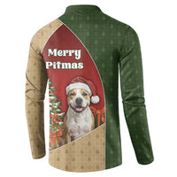 Merry Pitmas Button Sweatshirt Santa Baby Slip A Pittie Under The Tree For Me - Wonder Print Shop