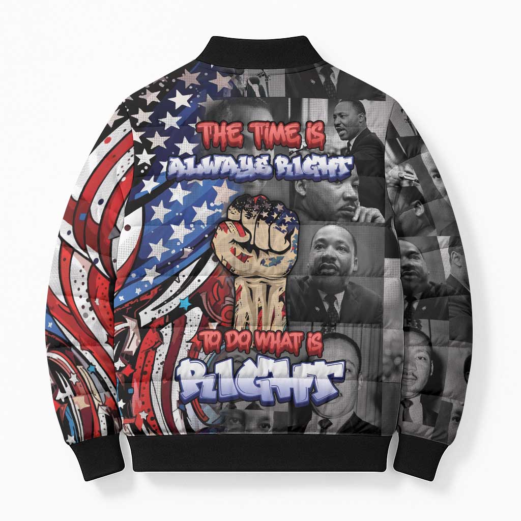 Martin Luther King Jr Day Bomber Puffer Jacket Dreamers Today Leaders Tomorrow - Wonder Print Shop