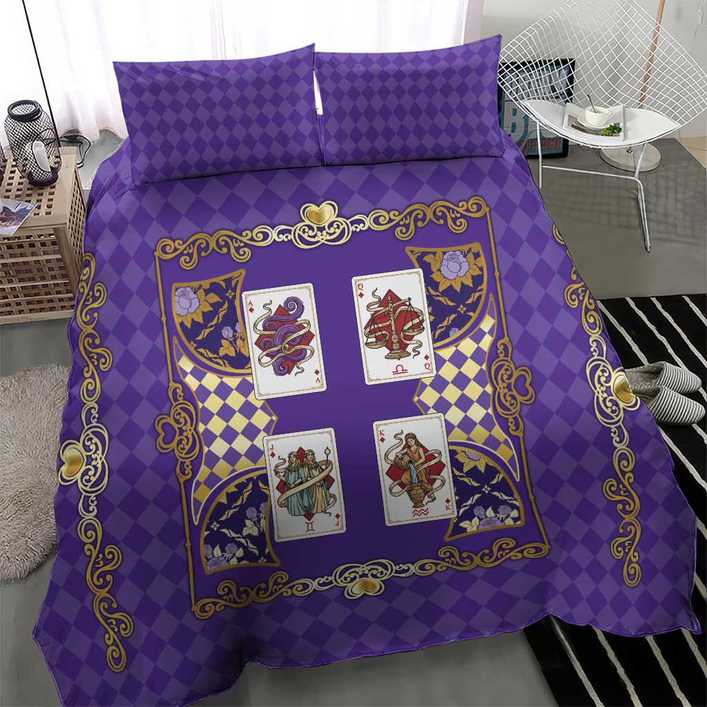 Zodiac Signs Bedding Set The Air Element Baroque Diamonds Card