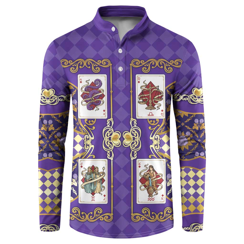 Zodiac Signs Button Sweatshirt The Air Element Baroque Diamonds Card
