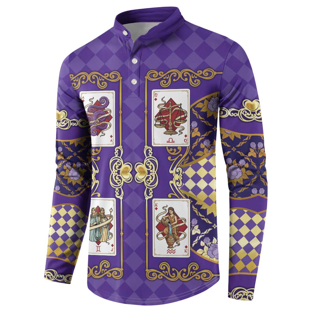 Zodiac Signs Button Sweatshirt The Air Element Baroque Diamonds Card