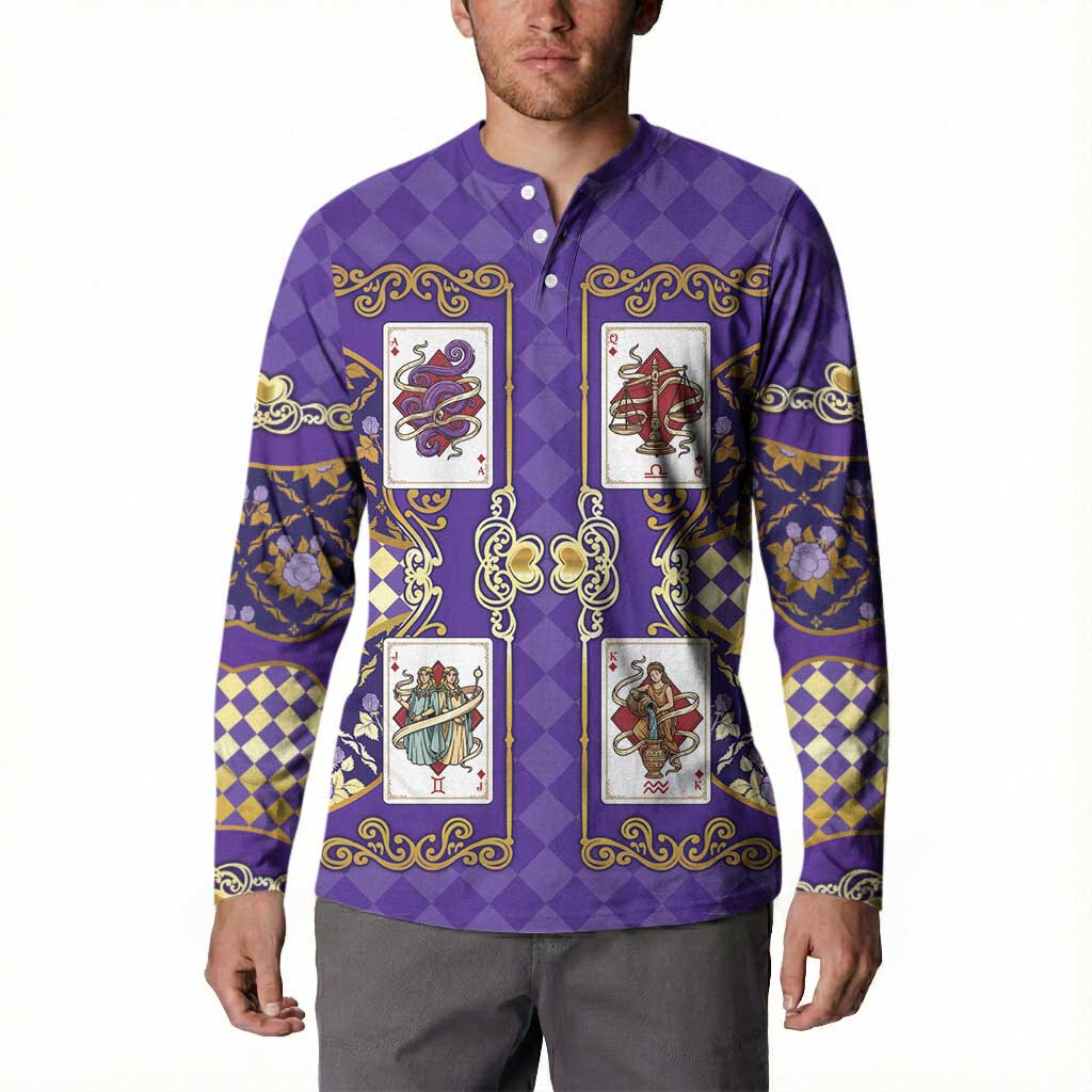 Zodiac Signs Button Sweatshirt The Air Element Baroque Diamonds Card
