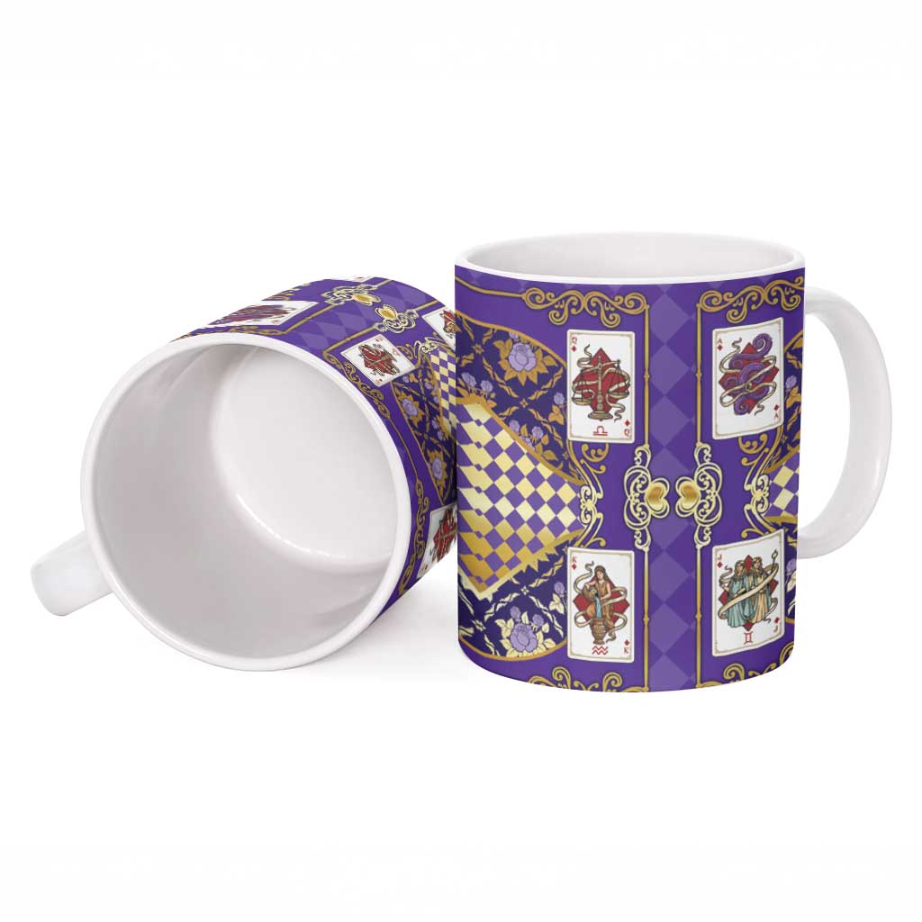 Zodiac Signs Ceramic Mug The Air Element Baroque Diamonds Card