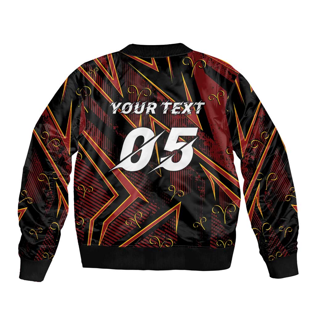 Custom Aries Zodiac Bomber Jacket With Bold Triangle