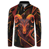 Custom Aries Zodiac Button Sweatshirt With Bold Triangle