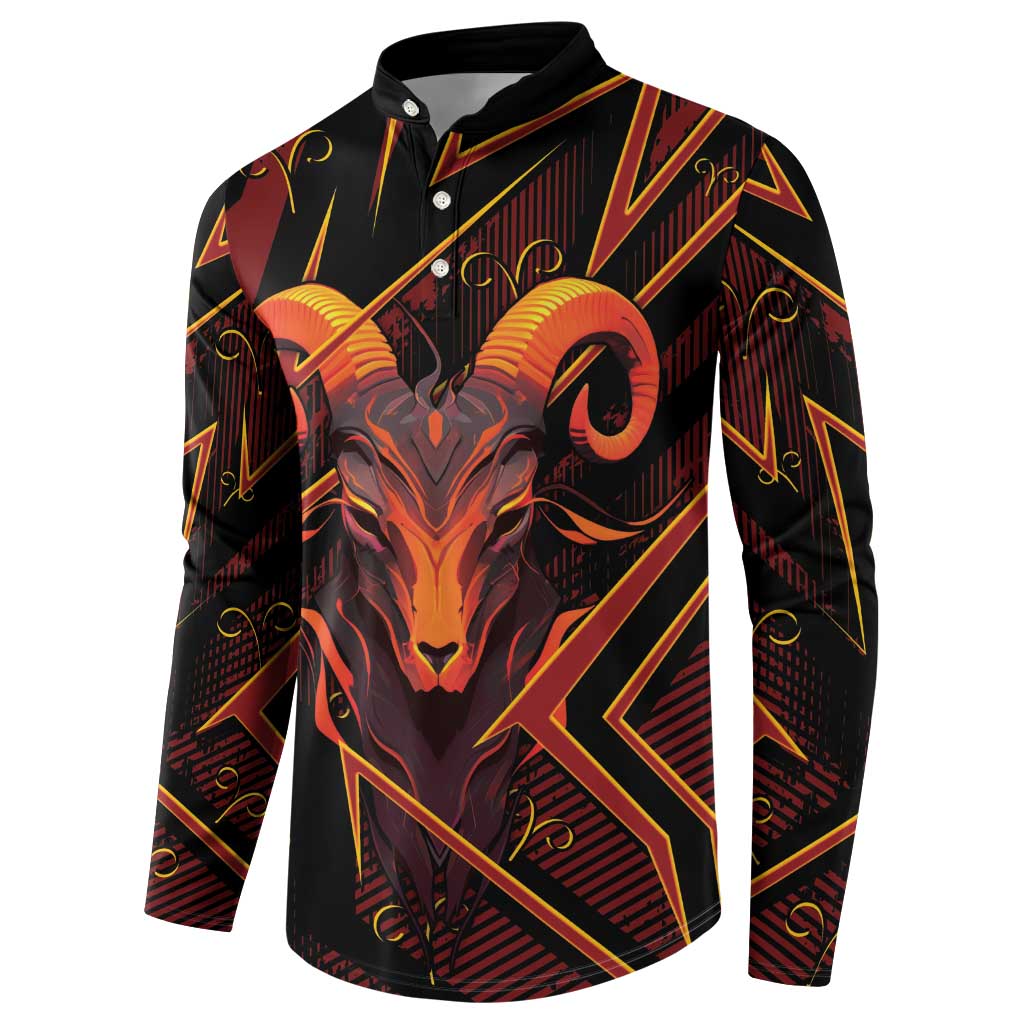 Custom Aries Zodiac Button Sweatshirt With Bold Triangle