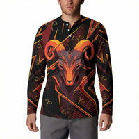 Custom Aries Zodiac Button Sweatshirt With Bold Triangle