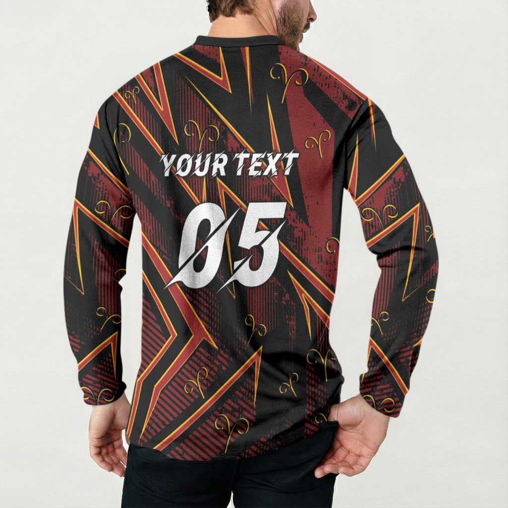 Custom Aries Zodiac Button Sweatshirt With Bold Triangle