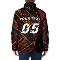 Custom Aries Zodiac Padded Jacket With Bold Triangle