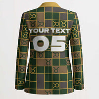 Custom Taurus Zodiac Blazer Checkered Pattern