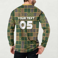 Custom Taurus Zodiac Button Sweatshirt Checkered Pattern