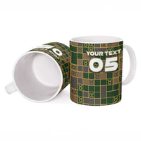 Custom Taurus Zodiac Ceramic Mug Checkered Pattern