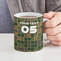 Custom Taurus Zodiac Ceramic Mug Checkered Pattern