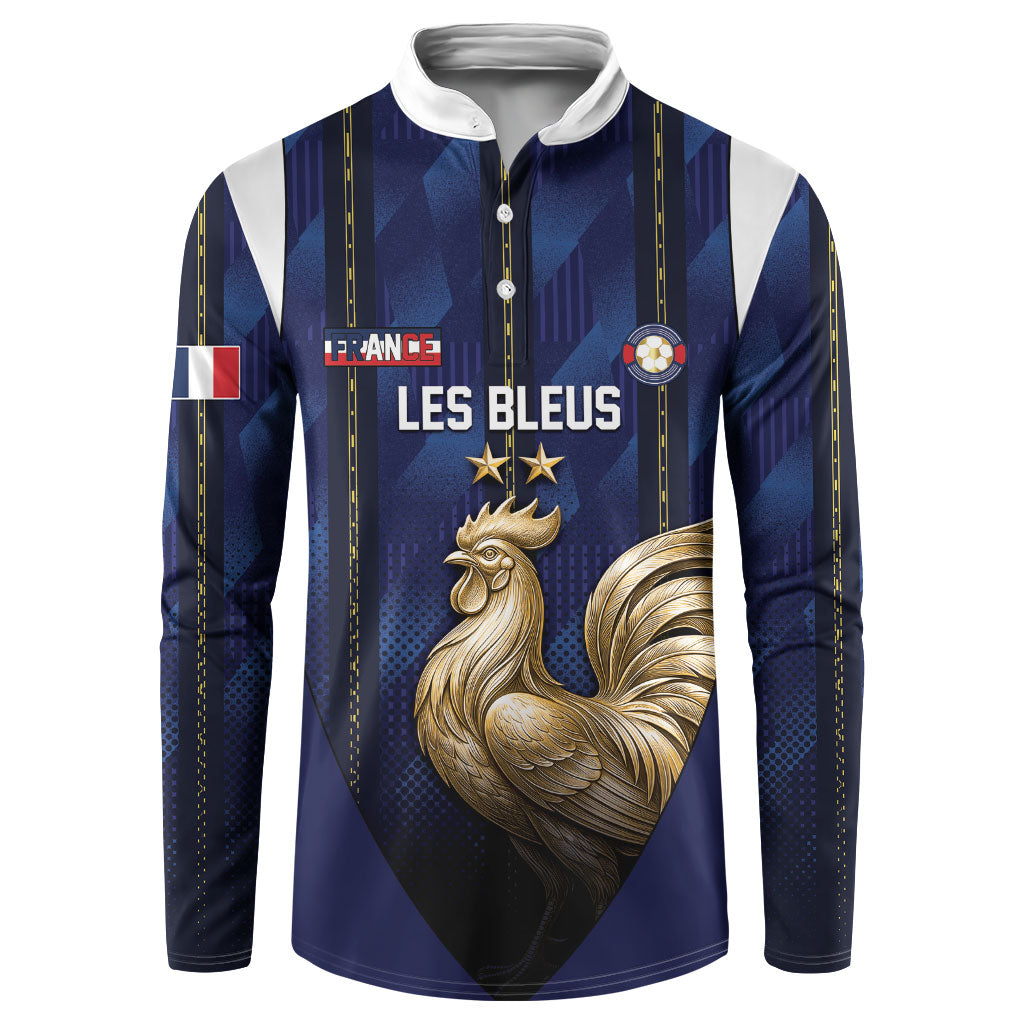 Custom France Football Button Sweatshirt Gallic Rooster Luxury Sport Style