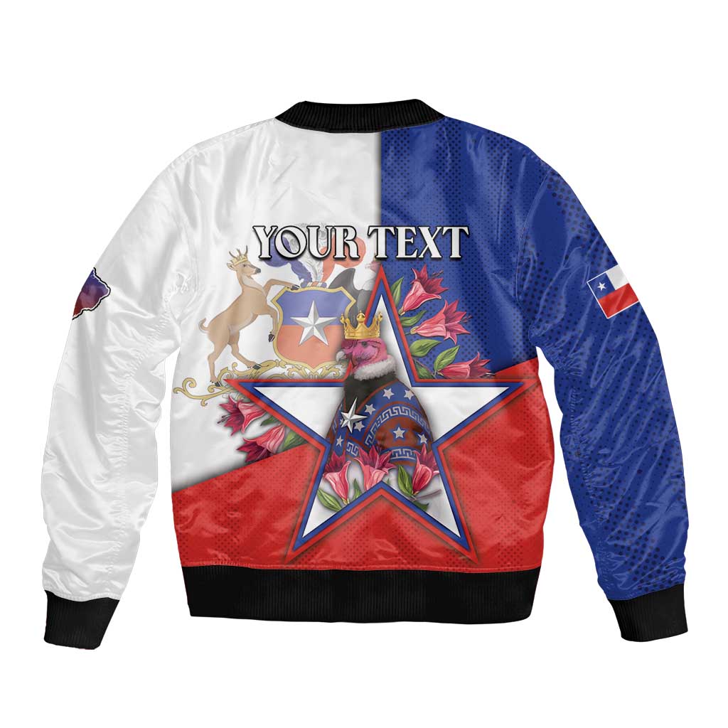 Personalized Chile Bomber Jacket Andean Condor With Chilean Bellflower - Wonder Print Shop