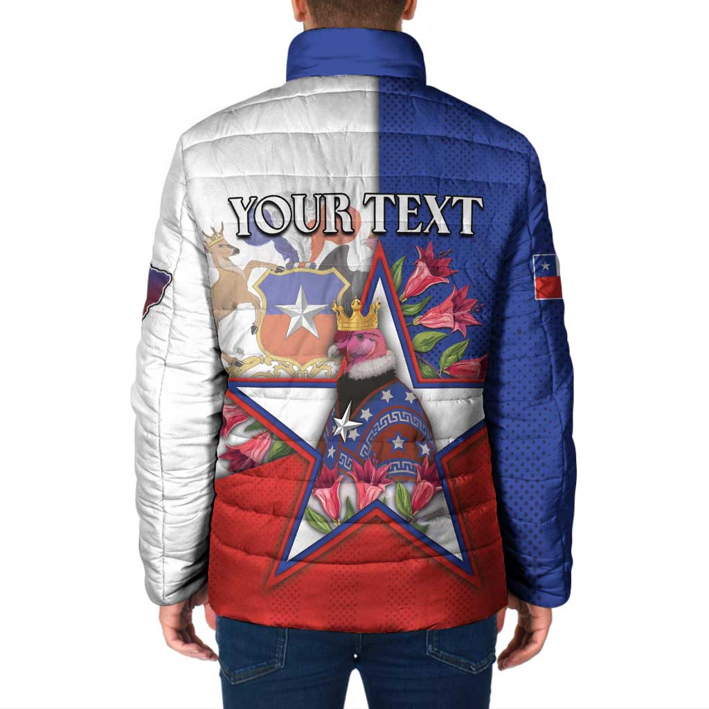 Personalized Chile Padded Jacket Andean Condor With Chilean Bellflower - Wonder Print Shop