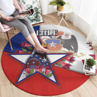 Chile Round Carpet Andean Condor With Chilean Bellflower - Wonder Print Shop