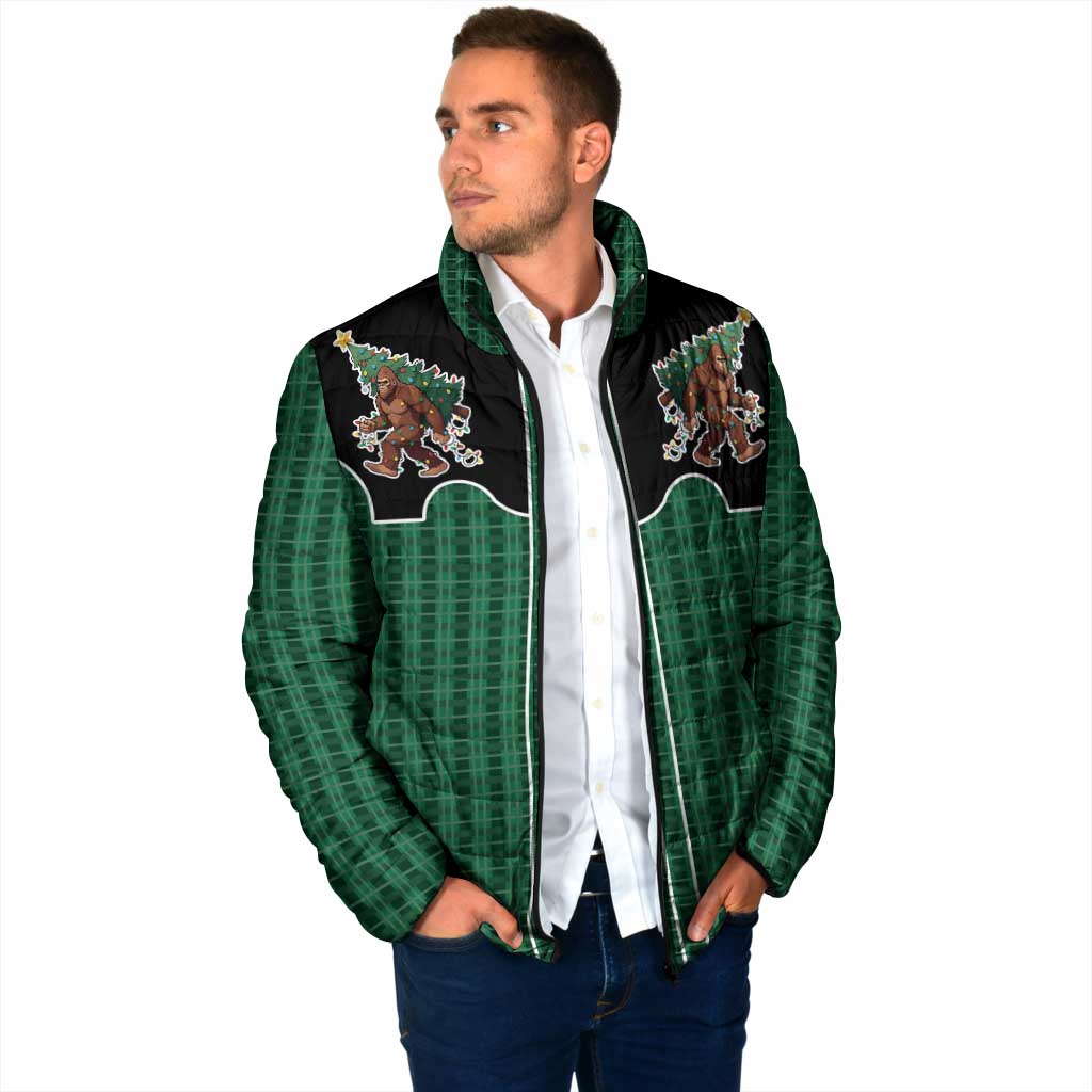 Western Yoke Padded Jacket Bigfoot Xmas Cowboy Style - Wonder Print Shop